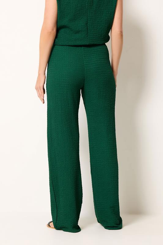LTS Tall Women's Forest Green Textured Wide Leg Trousers | Long Tall Sally 2