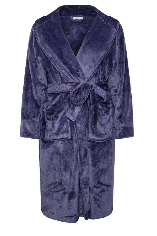 YOURS Plus Size Purple Hooded Dressing Gown | Yours Clothing 5