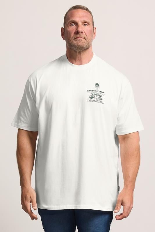 BadRhino Big & Tall White Extra Long 'The Tuskstone Manor' Graphic T-Shirt | BadRhino 1