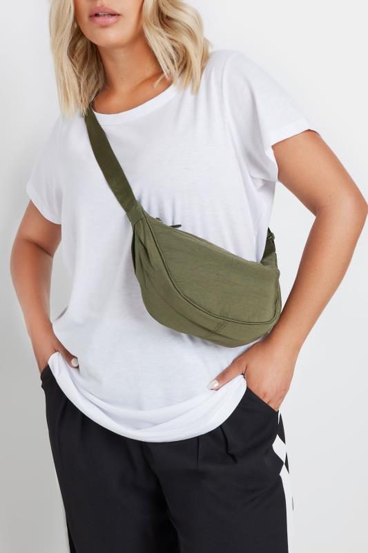 Khaki Green Cross Body Bag | Yours Clothing 1