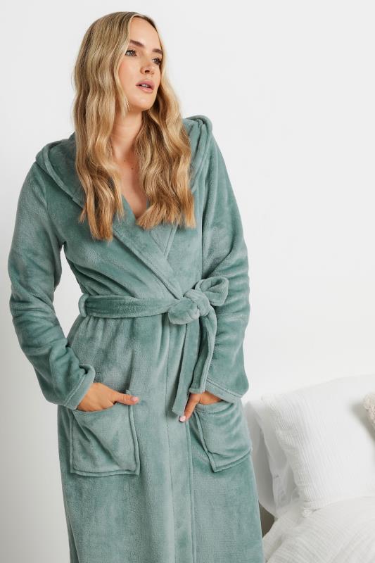 LTS Tall Mint Green Hooded Maxi Dressing Gown | Long Tall Sally 4