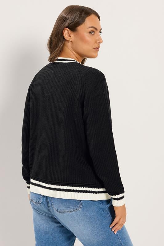 YOURS Plus Size Black Long Sleeve Knitted Cardigan | Yours Clothing 2