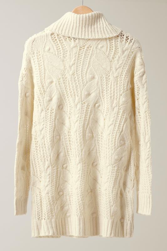 EVANS Plus Size White Roll Neck Knitted Jumper | Evans 7