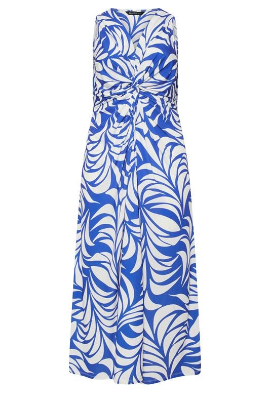 EVANS Plus Size Cobalt Blue Knot Front Maxi Dress | Evans 5