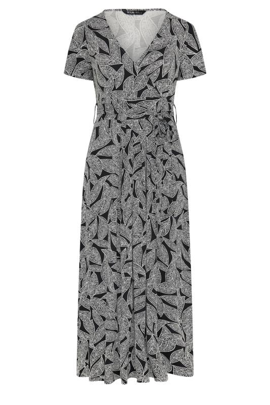 YOURS Plus Size Black Leaf Print Tie Maxi Dress | Yours Clothing 5