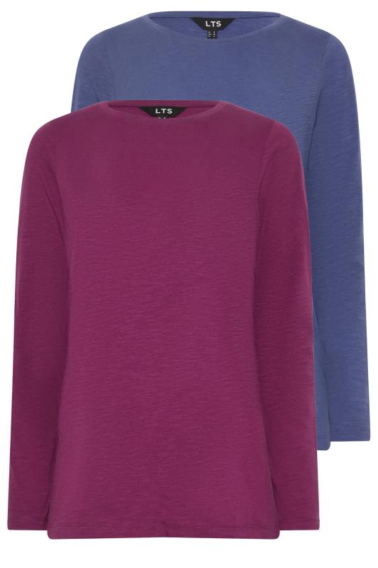 LTS Tall 2 Pack Blue & Purple Long Sleeve T-Shirt | Long Tall Sally 6