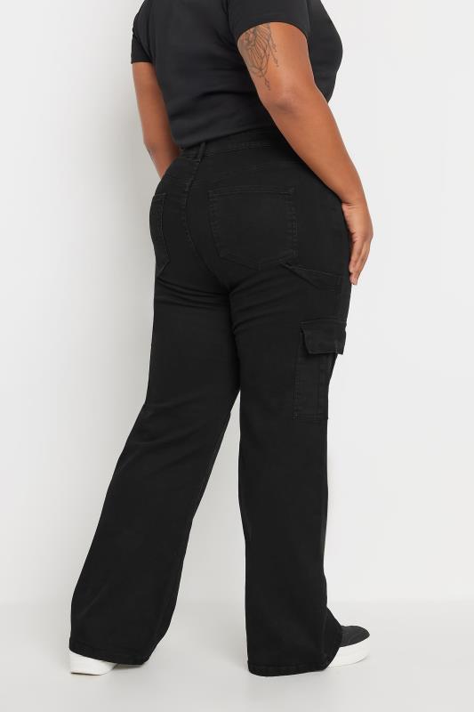 YOURS Plus Size Black Cargo Jeans | Yours Clothing  4