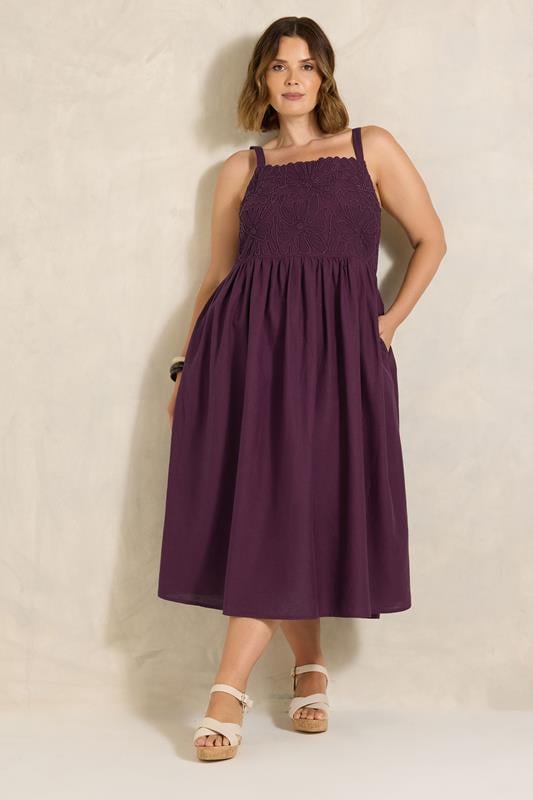  EVANS Curve Purple Cornelli Maxi Dress