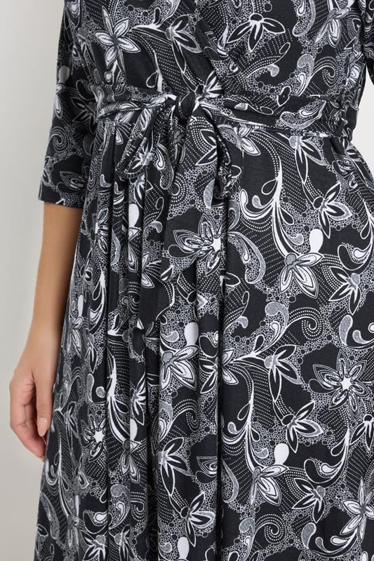 YOURS Plus Size Navy Blue Soft Touch Paisley Wrap Dress | Yours Clothing 4