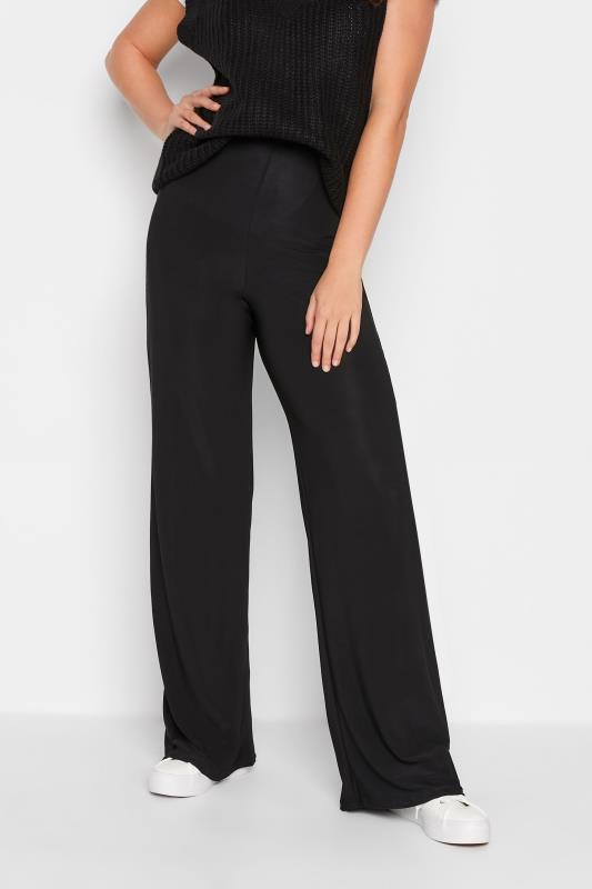 LTS Tall Women's Black Palazzo Wide Leg Trousers | Long Tall Sally 1