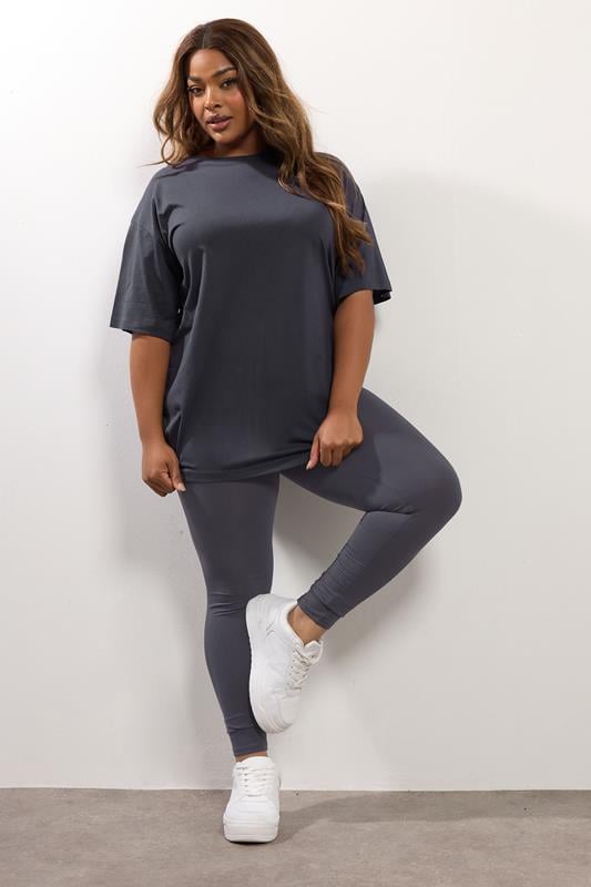 YOURS Plus Size Grey Leggings | Yours Clothing 1