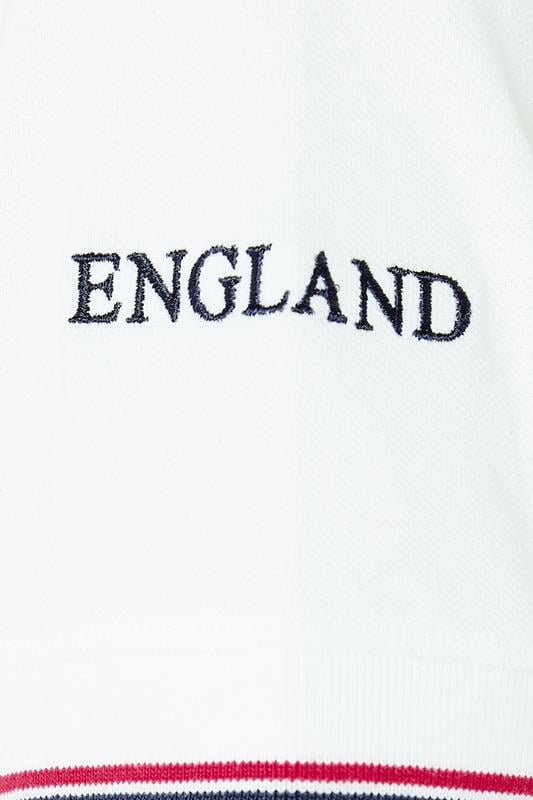 BadRhino Big & Tall White England Embroided Polo Shirt | BadRhino 9