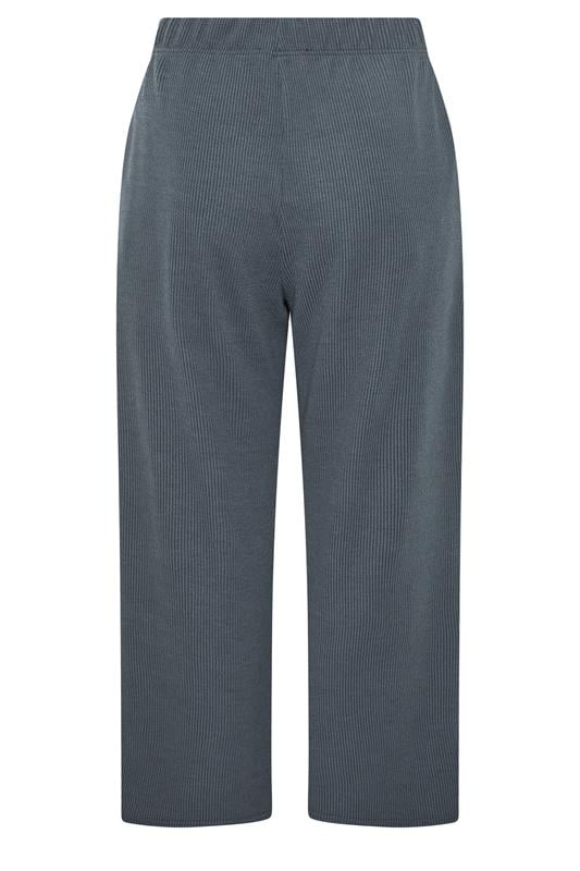 LIMITED COLLECTION Plus Size Grey Crinkle Wide Leg Trousers | Yours Clothing 6