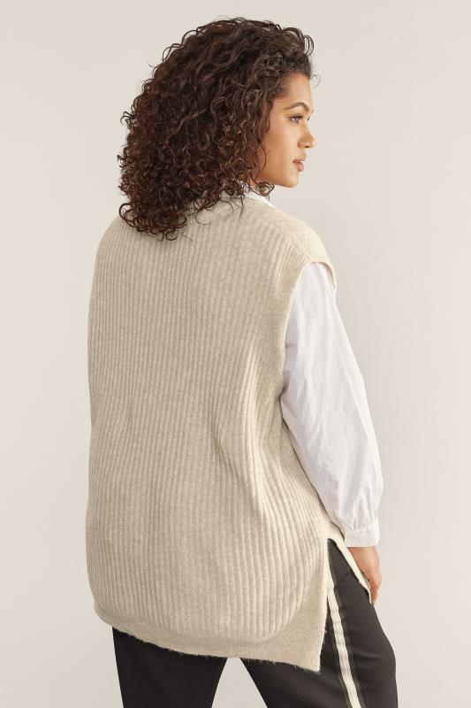 EVANS Curve Natural Brown Knitted Vest Top | Evans 5