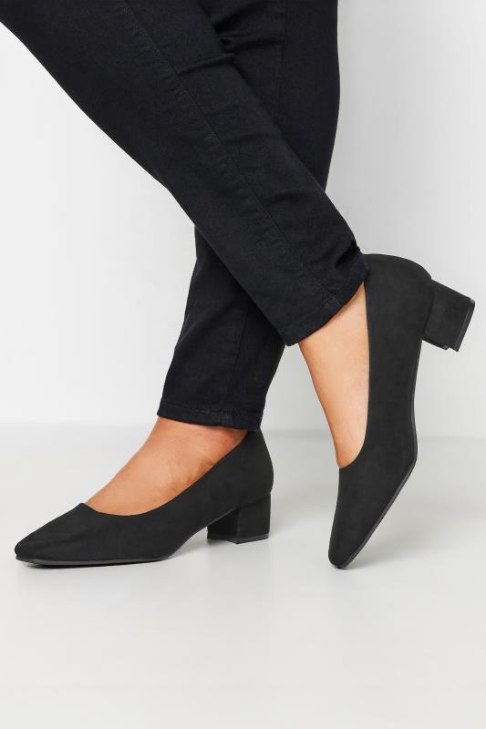 Wide Fit Padded Strap Low 2 Part Heels | boohoo