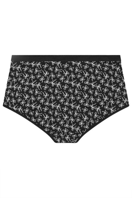 YOURS Plus Size 5 PACK Black & Pink Bow Print Full Briefs | Yours Curve  10