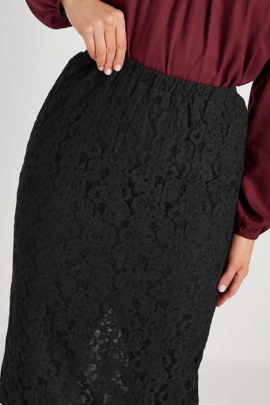 LTS Tall Black Lace Pencil Midi Skirt | Long Tall Sally 5