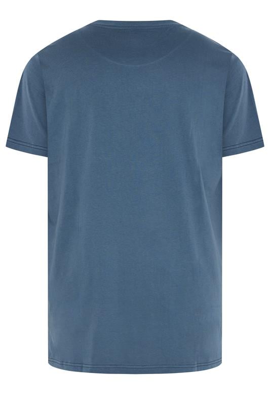 KAM Big & Tall Indigo Blue Bulldog Graphic T-Shirt | BadRhino 2