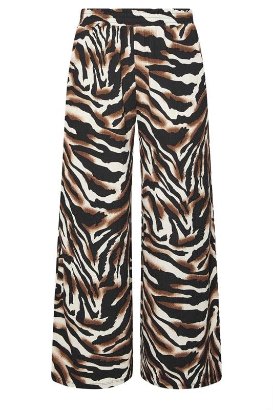 YOURS Plus Size Black Animal Print Trousers | Yours Clothing 5