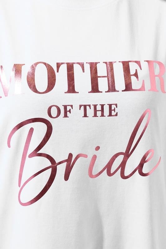 LIMITED COLLECTION Plus Size White 'Mother Of The Bride' Metallic T-Shirt | Yours Clothing 4