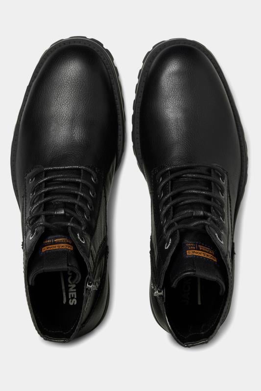JACK & JONES Big & Tall Black Faux Leather Boots | BadRhino  4