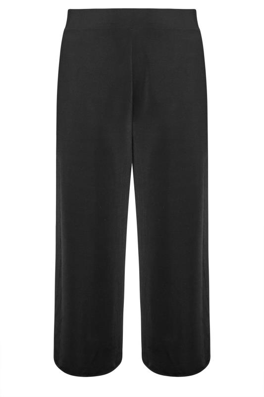 YOURS LONDON Plus Size Black Slinky Wide Leg Trousers | Yours Clothing 5
