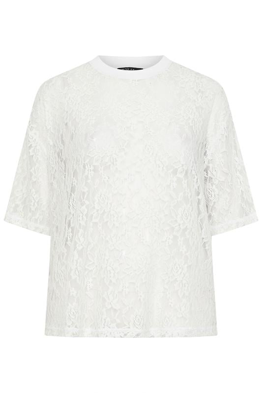 LIMITED COLLECTION Plus Size White Lace T-Shirt | Yours Clothing 5