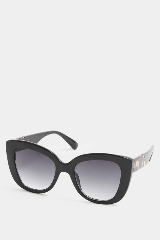  Yours Black Cat Eye Oversized Sunglasses