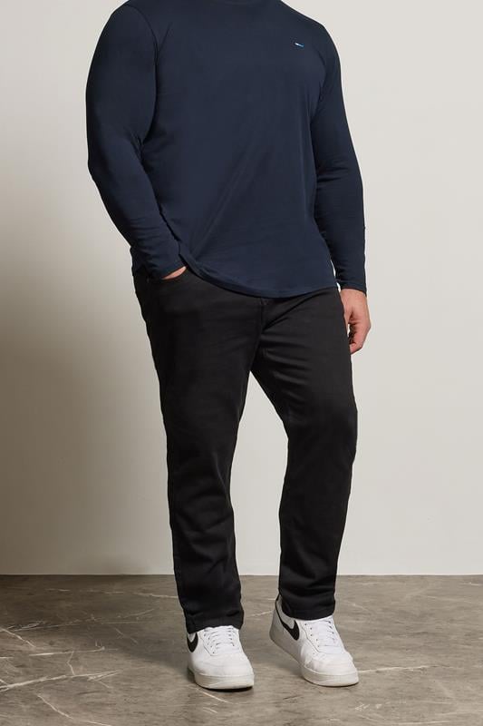 BadRhino Big & Tall Black Straight Leg Stretch Jeans