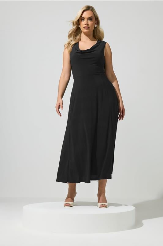 YOURS LONDON Curve Black  Drape Maxi Dress