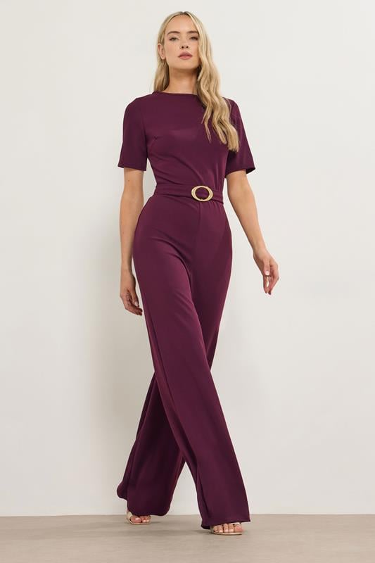 LTS Tall Berry Red Belted Jumpsuit | Long Tall Sally  1