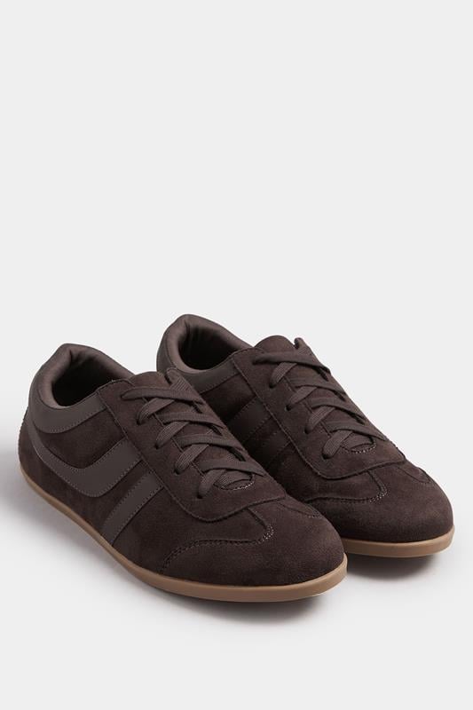  LTS Chocolate Brown Padded Retro Trainers In Standard Fit
