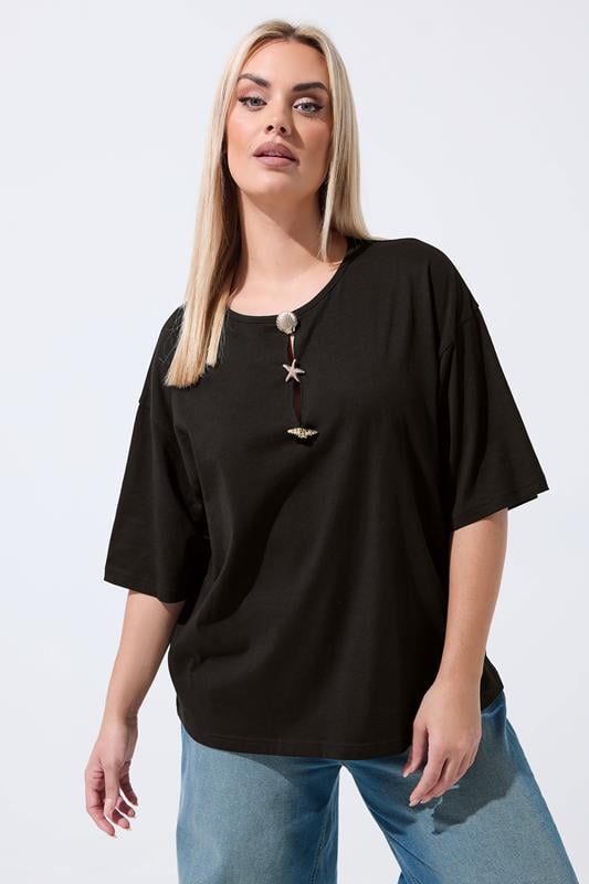  LIMITED COLLECTION Curve Black Shell Button Top