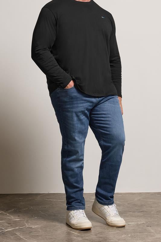 BadRhino Big & Tall Blue Mid Rinse Stretch Jeans