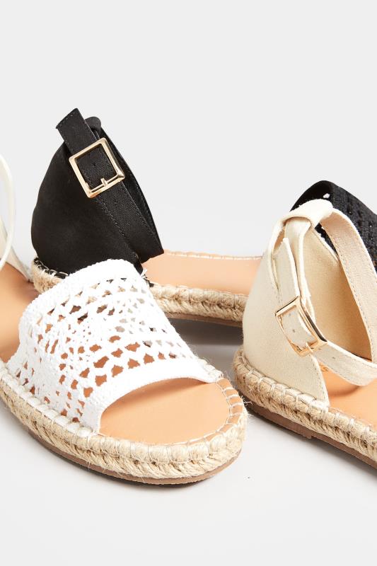 LTS White Espadrille Sandals In Standard Fit| Long Tall Sally  6