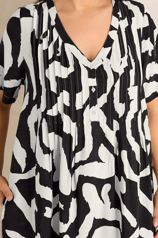 EVANS Plus Size Black Abstract Pintuck Dress | Evans 5