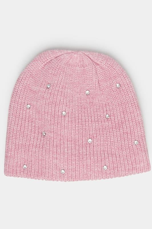 Pink Diamante Beanie | Yours Clothing 1