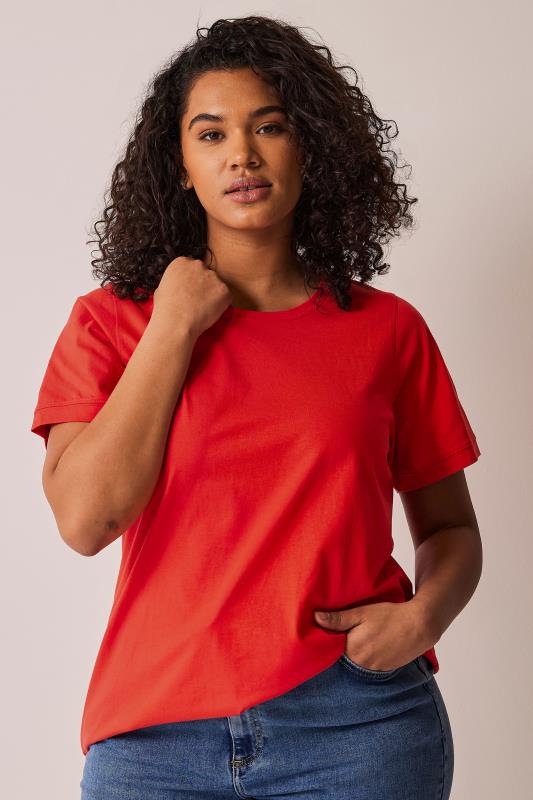 Plus Size  EVANS Curve Poppy Red Essential T-Shirt