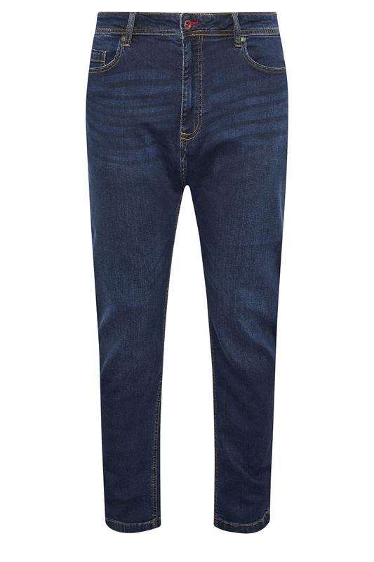 D555 Big & Tall Blue Blue Tapered Stretch Jeans | BadRhino 2