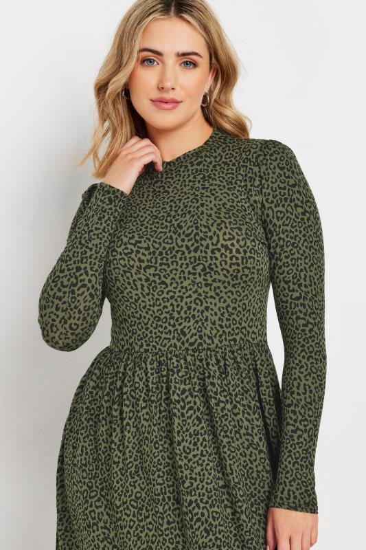 M&Co Khaki Green Animal Print Smock Dress | M&Co 4