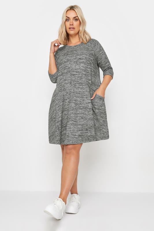 Plus Size  YOURS Curve Grey Soft Touch Pocket Dress