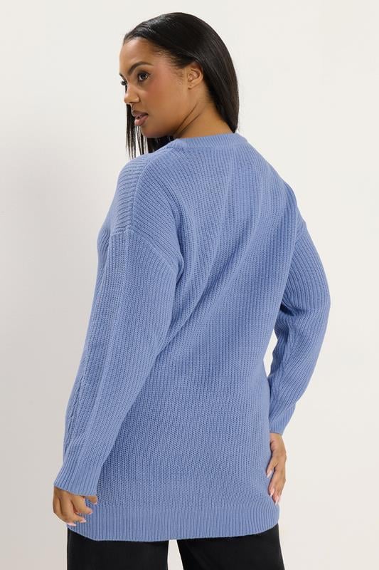 YOURS Plus Size Blue Essential Knitted Jumper | Yours Clothing 2