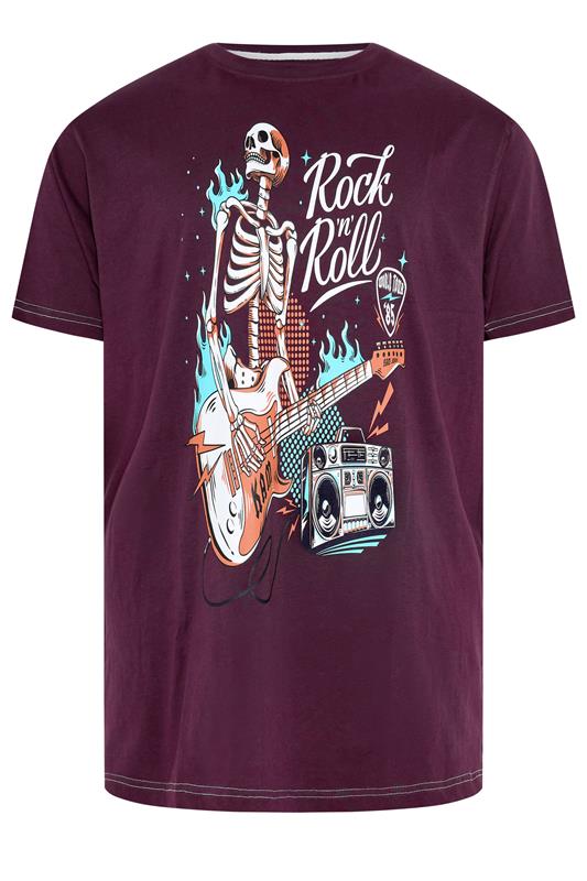 KAM Big & Tall Purple Rock N Roll Skeleton Print T-Shirt | BadRhino 2