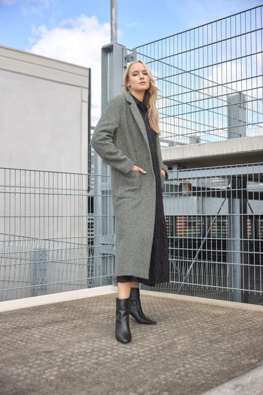 Tall  LTS Tall Charcoal Grey Longline Cardigan Coat