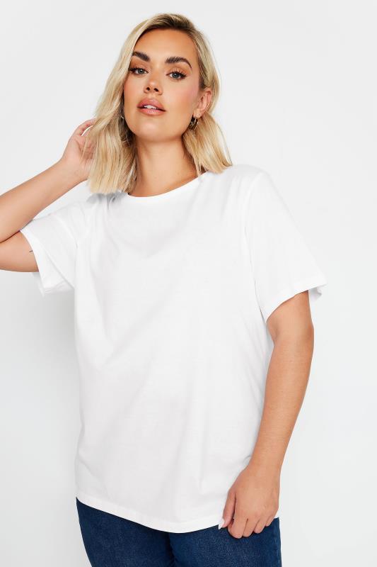 YOURS Plus Size White Cotton T-Shirt | Yours Clothing  2