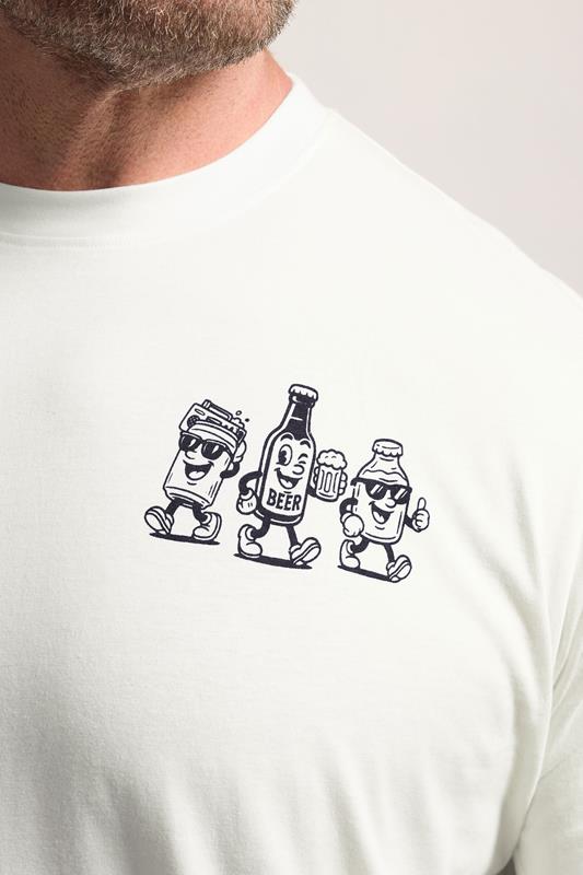 BadRhino Big &Tall White Extra Long 'Beer Happy' Tee | BadRhino 4