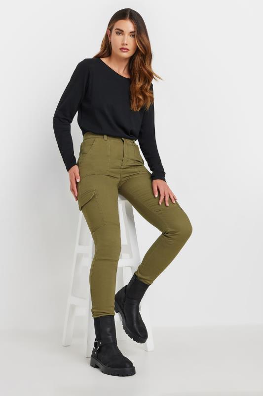 LTS Tall Khaki Green Cargo Skinny Jeans | Long Tall Sally  1