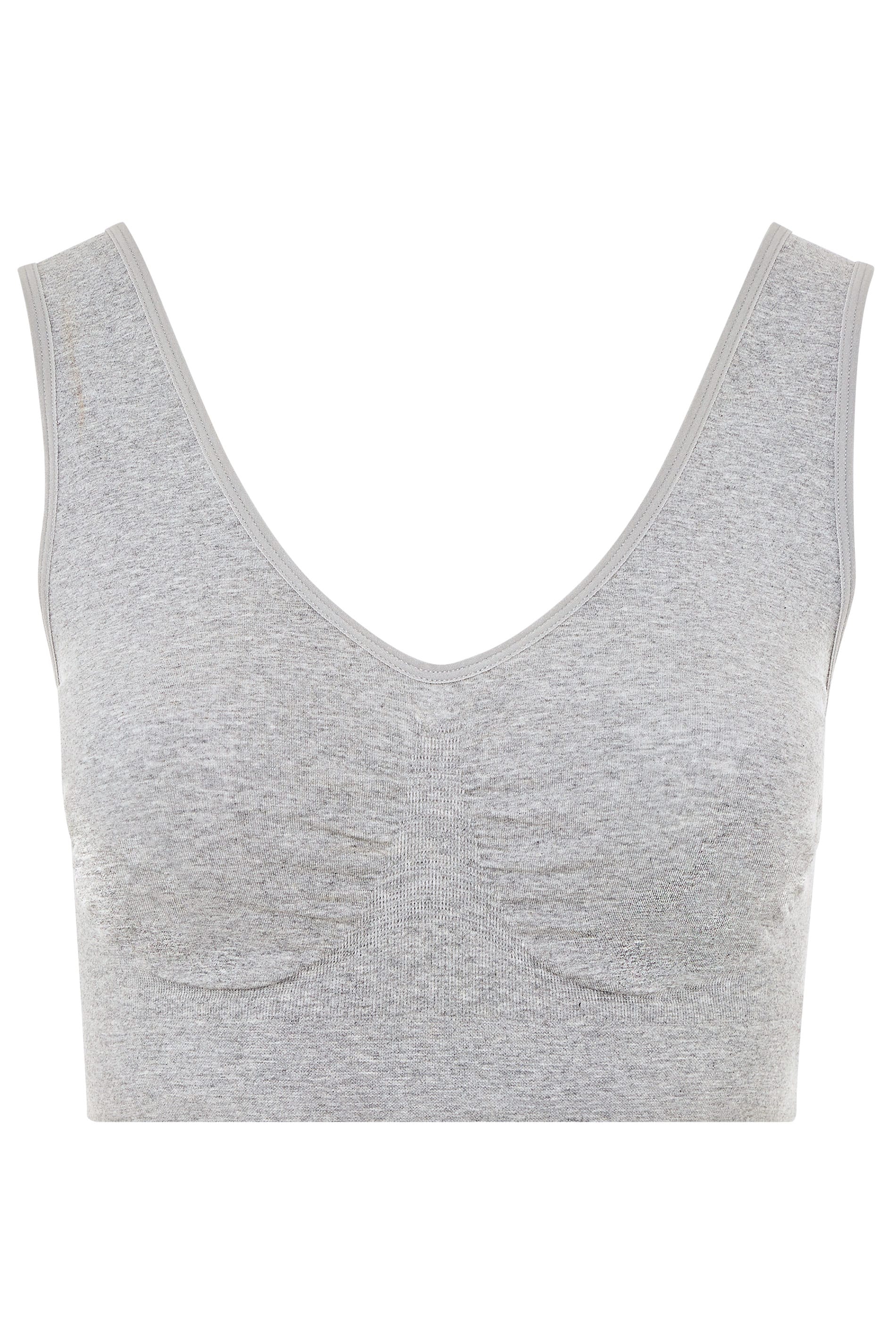 YOURS Plus Size Grey Seamless Padded Non-Wired Bralette| Yours Clothing 3