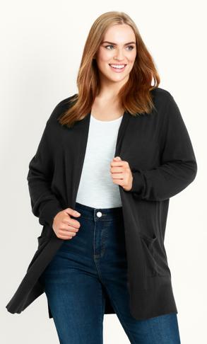 5010081 Black Hooded Cardigan
