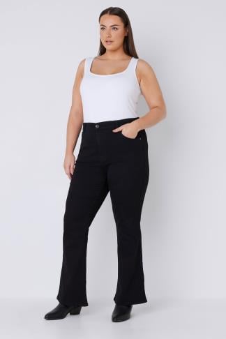 EVANS Plus Size Black Bootcut Jeans | Evans